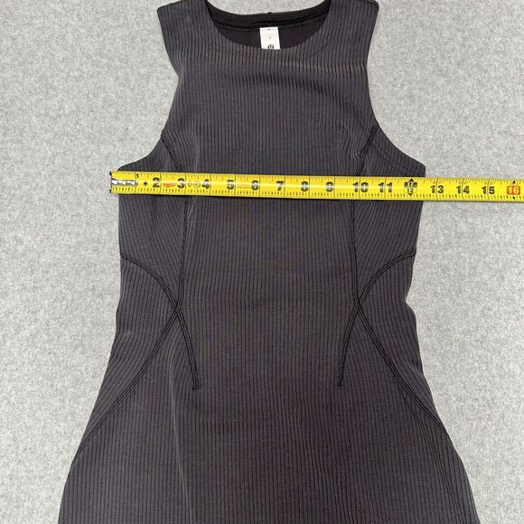 Lululemon Ribbed Softstreme Slim-Fit Tank Dress Size 2 Black - Picture 5 of 14